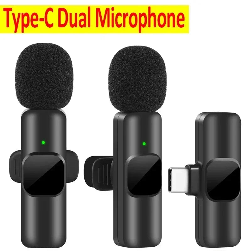 Wireless Lavalier Microphone – Noise-Cancelling Clip-On Mic for Live Streaming, YouTube, TikTok, Facebook Live – Compatible with iPhone & Android