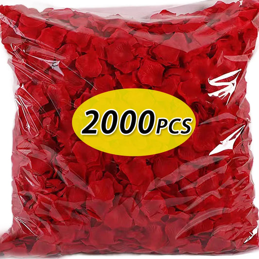 100/2000Pcs Artificial Silk Rose Petals – Colorful, Realistic Floral Decor for Weddings, Valentine's Day & Romantic Events